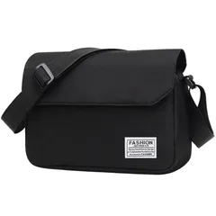 【新品】 [ロッテラッカ] ショルダーバッグ メッセンジャーバッグ サコッシュ メンズ レディース 肩がけ 肩掛け 斜めがけ 斜め掛け ファスナー付き チャック付き (ブラック) 0