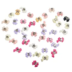 ネイルパーツ ハートストーン ネイルパーツ 可愛い 大きい 蝶結び リボン パーツ リボン ネイルアート ジュエリーパーツ 立体 レジン デコパーツ 3d ランダム色 (ミックス 約40個セット B)