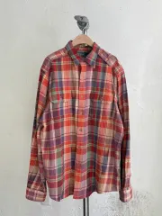 POLO RALPH LAUREN チェック パータン ツーポケット 肩章ボタン コットン シャツ