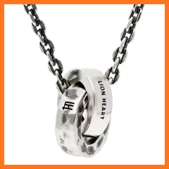 【新品】 [ライオンハート] ネックレス メンズ シルバー ダブルリング シルバー925 人気 槌目 彼氏 男性 紳士 プレゼント 誕生日 記念日 ブランド シンプル 0