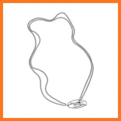 【新品】 ディーゼル メンズ チェーン ネックレス シルバー ステンレス スチール ネックレス DX1534040、長さ: 450mm、幅:30mm、ステンレススチール、宝石なし, Length: 450mm, Width: 30mm, ステンレス鋼, 宝 1