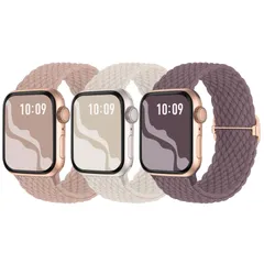 【数量限定】【3枚入り】Suitisbest コンパチブル アップルウォッチ バンド 編み込み 49mm 46mm 45mm 44mm 42mm Apple Watch ナイロンバンド 伸縮性 ゴム アップルウォッチ スポーツベルト Ultra 3 2 1 S