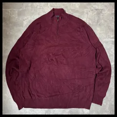 DOCKERS ハーフジップ ニット 2XLT ビッグサイズ ワインレッド コットン 無地 古着のサムネイル