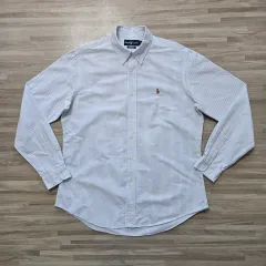 105 110) POLO RALPH LAUREN ポロラルフローレン オックスフォード ストライプ 長袖 シャツ