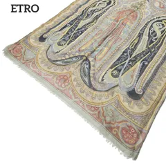 [美品] ETRO ストール 130×42 薄手 シルク100% ペイズリー