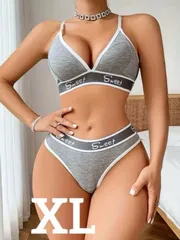 【新品】レディース 極上の着心地✨ ビスコース スポーツブラ＆ショーツ 上下セット ラインデザイン