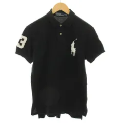 ポロ バイ ラルフローレン Polo by Ralph Lauren カスタムフィット CUSTOM FIT ポロシャツ 半袖 ビッグポニー刺繍 M 黒 ブラック 白 ホワイト 60103 /YT ■ECD001