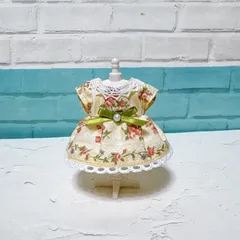 シルバニア　ハンドメイド　お母さん　服　アンティーク風　黄色