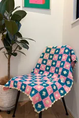 インテリア雑貨 レトロ ブランケット ラグ ソファーカバー グラニーニット インポート 【72cm×111cm】 インテリア 長方形