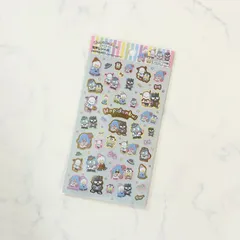 新品 サンリオ はぴだんぶい 箔押しシール ポチャッコ ケロケロケロッピ タキシードサム バットバツ丸 ハンギョドン シール帳 シールノート シールファイル シールブック シール交換に コレクション