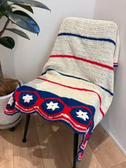 インテリア雑貨 レトロ ブランケット ラグ ソファーカバー グラニーニット インポート 【90.5cm×123cm】 インテリア 長方形