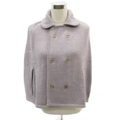 アーペーセー A.P.C. ジャケット ニットポンチョ XS ラベンダー ラウンドカラー ダブルブレスト ミドル丈 /YS44 ■ECD001のサムネイル