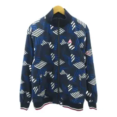 ルコックスポルティフ le coq sportif 美品 ジャケット ブルゾン 総柄 ロゴ パッチ LL 紺 ネイビー 0117 IBO87のサムネイル