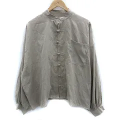 ネンネ nemne シャツ ブラウス 長袖 バンドカラー F オーバーサイズ グレージュ /SM42