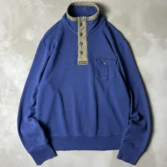 90s POLO RALPH LAUREN プルオーバー スウェット トレーナー L / 90年代 ポロ ラルフローレン ハーフジップ スナップT ネイビー 紺