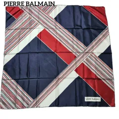 [タグなし] ピエールバルマン スカーフ 79×76 シルク ストライプ