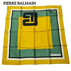 ピエールバルマン スカーフ 57×58 シルク100% ロゴ