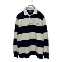 【Polo by Ralph Lauren】 90s Pony Logo Rugby Shirt Stripe ポニーロゴ ボーダーラガーシャツ S-4490