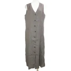 ジグソー JIGSAW 大きいサイズ リネン ワンピース ロング ノースリーブ Vネック 日本サイズLL相当 UK14 US10 EU4 茶 ブラウン X