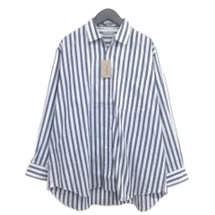 コムデギャルソンオム COMME des GARCONS HOMME AD1990 田中オム タグ付き ストライプ オープンカラー 開襟 シャツ 長袖 ネイビー