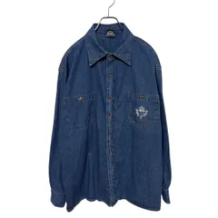【NHL】 Tronto Maple Leafs Denim Shirt トロント・メイプルリーフス チームロゴ刺繡 デニムシャツ S-4491のサムネイル