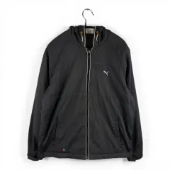M) プーマ 起毛 ウィンドブレーカー ジャケット チャコール