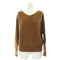 オペークドットクリップ OPAQUE.CLIP ニット セーター 36/S 茶 ブラウン Vネック 長袖 無地 /GP ■GY59