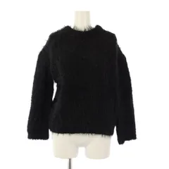 グリーンレーベルリラクシング ユナイテッドアローズ green label relaxing ニット 長袖 リボン ワンカラー F 黒 ブラック /BB ■ECC001