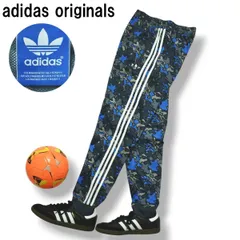 アディダス オリジナルス adidas originals ナイロン パンツ スリーストライプス トレフォイル ロゴ プリント 裏地 メッシュ M 総柄 グレー x ブルー メンズ