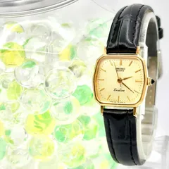【美品/新品電池】SEIKO セイコー Exceline エクセリーヌ レディース 腕時計 10角形 ゴールド 1221-5010 6D0207 新品ベルト