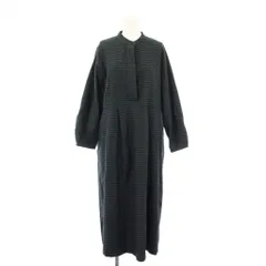 アーバンリサーチ ドアーズ URBAN RESEARCH DOORS シャツワンピース フレア 長袖 バンドカラー チャック柄 マキシ ロング M マルチカラー /BB ■ECC001