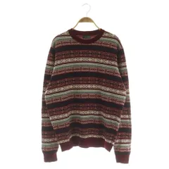 ダックス DAKS ニット セーター 長袖 クルーネック 総柄 L レッド /MY ■OS ■ECB001のサムネイル