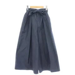 ビームスハート BEAMS HEART パンツ キュロット  S 紺 ネイビー ウエストリボン プリーツ加工 /GP ■GY59