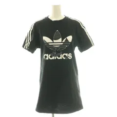 アディダス adidas × マリメッコ Marimekko 半袖Tシャツ カットソー ロゴ 2XS 黒 ブラック /SS ■OS ■ECC001