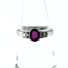 Pt900 ルビー 2.03ct メレダイヤ 0.08ct 指輪 - メルカリ