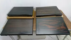 B58435 黒丹調 花台4点唐木 黒檀 観葉植物 多肉 塊根植物 