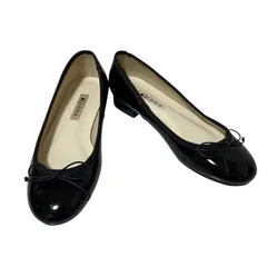  DIANA ダイアナ バレエシューズ エナメル素材 ブラック サイズ21.5cm【ZK98】