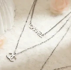 【非売品】CHANEL VIP限定 ノベルティ 2連ネックレス シルバー色