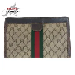 GUCCI グッチ ヴィンテージ シェリーライン オールドグッチ ベージュ GGスプリームキャンバス クラッチバッグ セカンドバッグ 505728【中古】