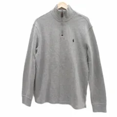 ポロ ラルフローレン POLO RALPH LAUREN ニット セーター M グレー ハーフジップ スタンドカラー 長袖 /YS23 ■ECD001