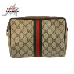 GUCCI グッチ ヴィンテージ シェリーライン ベージュ GGスプリームキャンバス 32 014 3553 クラッチバッグ セカンドバッグ メンズ 506151【中古】