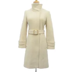 エムケー ミッシェルクラン MK MICHEL KLEIN スタンドカラーコート ウール カシミヤ混 38 アイボリー ベルト付き ロング丈 /YS60 ■ECD001