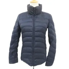 ユニクロ UNIQLO ダウンジャケット 上着 ナイロン S 紺 ネイビー スタンドカラー ジップアップ ミドル丈 /YS40 ■ECD001