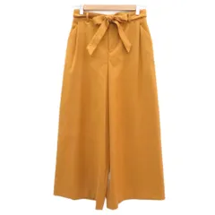 ロートレアモン LAUTREAMONT タックワイドパンツ 38 マスタードイエロー リボンベルト付き アンクル丈 /YS30 ■ECD001
