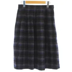 ナチュラルビューティー NATURAL BEAUTY フレアスカート 38 マルチカラー チェック柄 ひざ下丈 /GG ■ECD001