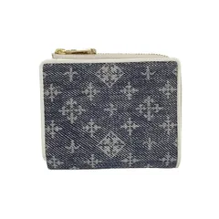 russet(ラシット) 2つ折り財布美品  ネイビー×白 レザー