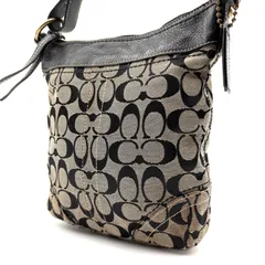 COACH y2k signature canvas leather shoulderbag コーチ シグネチャー柄キャンバスレザーショルダーバッグ 型番10403 斜め掛け ストラップ付き グレーブラック