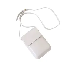 【新品】 [Gincci] ショルダーバッグ スマホバッグ レディース 斜め掛け 肩掛け ミニバッグ レジャーバッグ PUレザー ミニポーチ サコッシュ スマホポーチ 携帯ポーチ 縦型 小さめ 人気 可愛い (ホワイト) 1