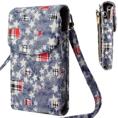 【新品】 Foravana スマホショルダー スマホポーチ レディース ショルダーバッグ スマホポシェット ショルダーポーチ 手提げ 携帯ポーチ 斜めがけバッグ 縦型 小さめ お財布ショルダー 小銭入れ 可愛い 軽量 財布 長さ調節可能 1