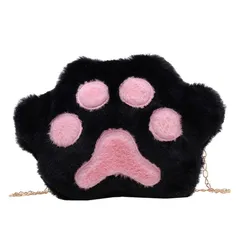 【新品】 レディース チェーンバッグ ショルダーバッグ 猫爪 小さめ ポシェット 可愛い フワフワ 斜めかけバッグ お財布 軽量 小型カバン ミニショルダー カジュアルバッグ おしゃれ 0